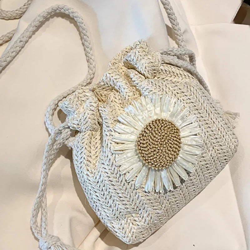 Straw Strap Mouth Women's Woven Bag